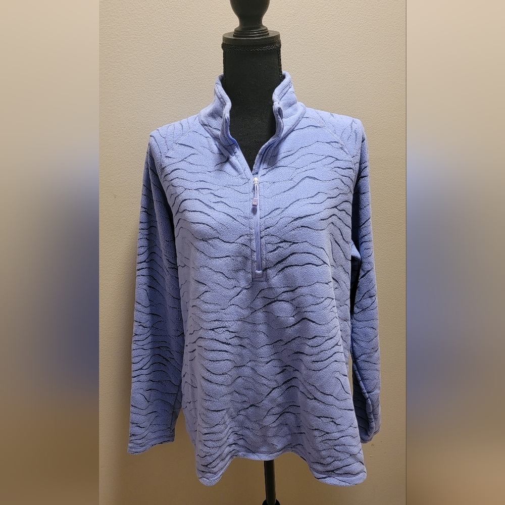 Eddie Bauer Purple Quarter-Zip Sweatshirt